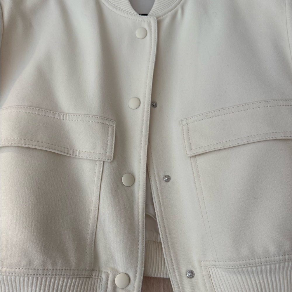 Zara Women's Cream Bomber Jacket - Picture 3 of 6